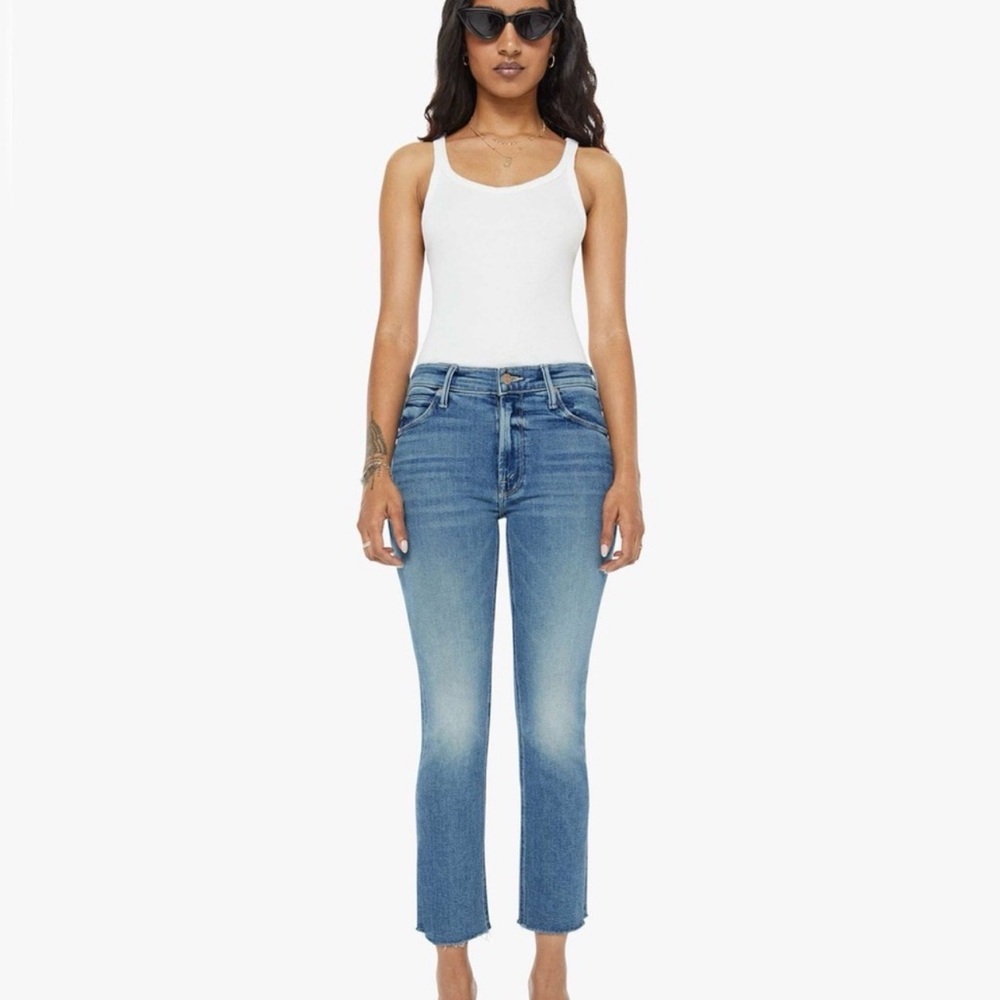 MOTHER Mid-rise Dazzler Ankle Fray Jeans